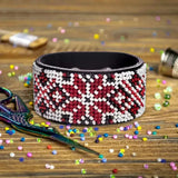 Embroidery Kit faux leather bracelet on the arm Ornament, BB-119. Fast DIY Kit