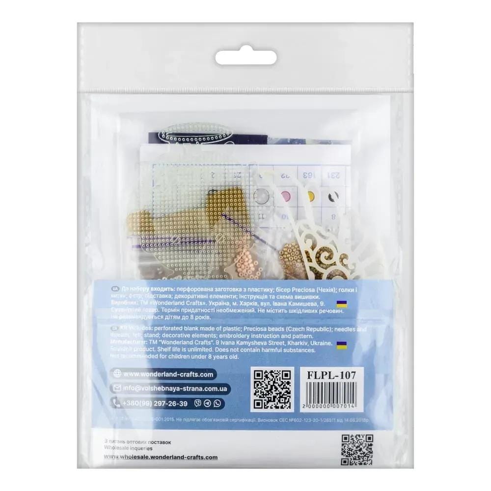 Bead Embroidery Kit on plastic base Angel with wings, PL-107. Fast DIY Kit