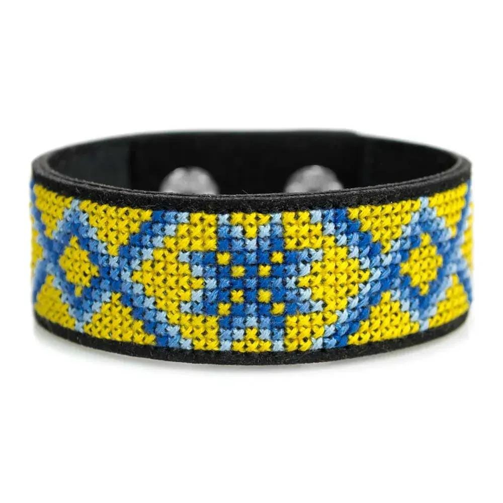 Embroidery Kit faux leather Bracelet Cross Stitch Ornament, HL-055. Fast DIY Kit