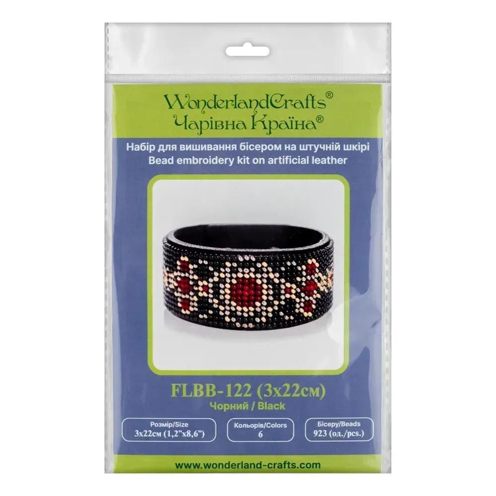 Bead Embroidery Kit faux leather bracelet on the arm Ornament, BB-122. Fast DIY Kit