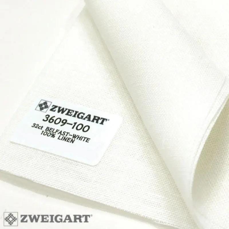 Linen 100% Evenweave Fabric 32ct,  White canvas. Different Colors Zweigart Belfast Cross Stitch Fabric