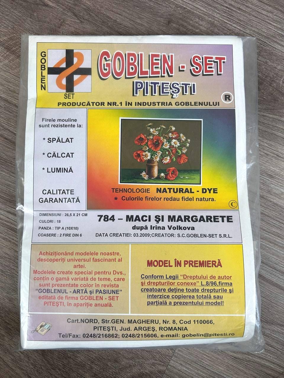 Tapestry Gobelen Point Kit Goblen-Set Poppies and Daisies  784, Goblen stitch kit Rare set.