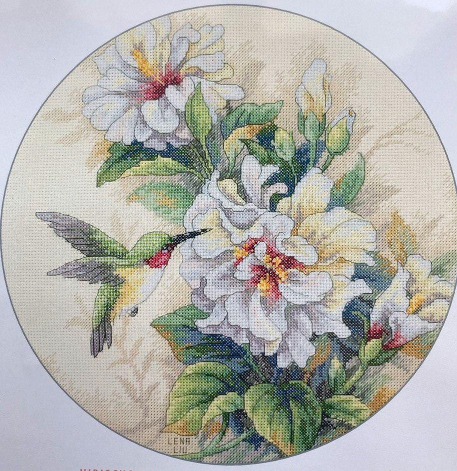 Counted Cross Stitch Kit DIMENSIONS, Hibiscus Duo, 35156 RARE