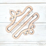 Plywood Embroidery Hangers: Bell Pull Design, 5.9" Wide (2pcs)