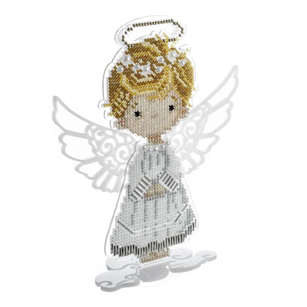 Bead Embroidery Kit on plastic base Angel Gold hair, PL-105. Fast DIY Kit