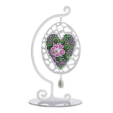 Flower Heart Beaded Easter Egg Kit on Plastic Base – DIY, Ornament with Pearl, Bead