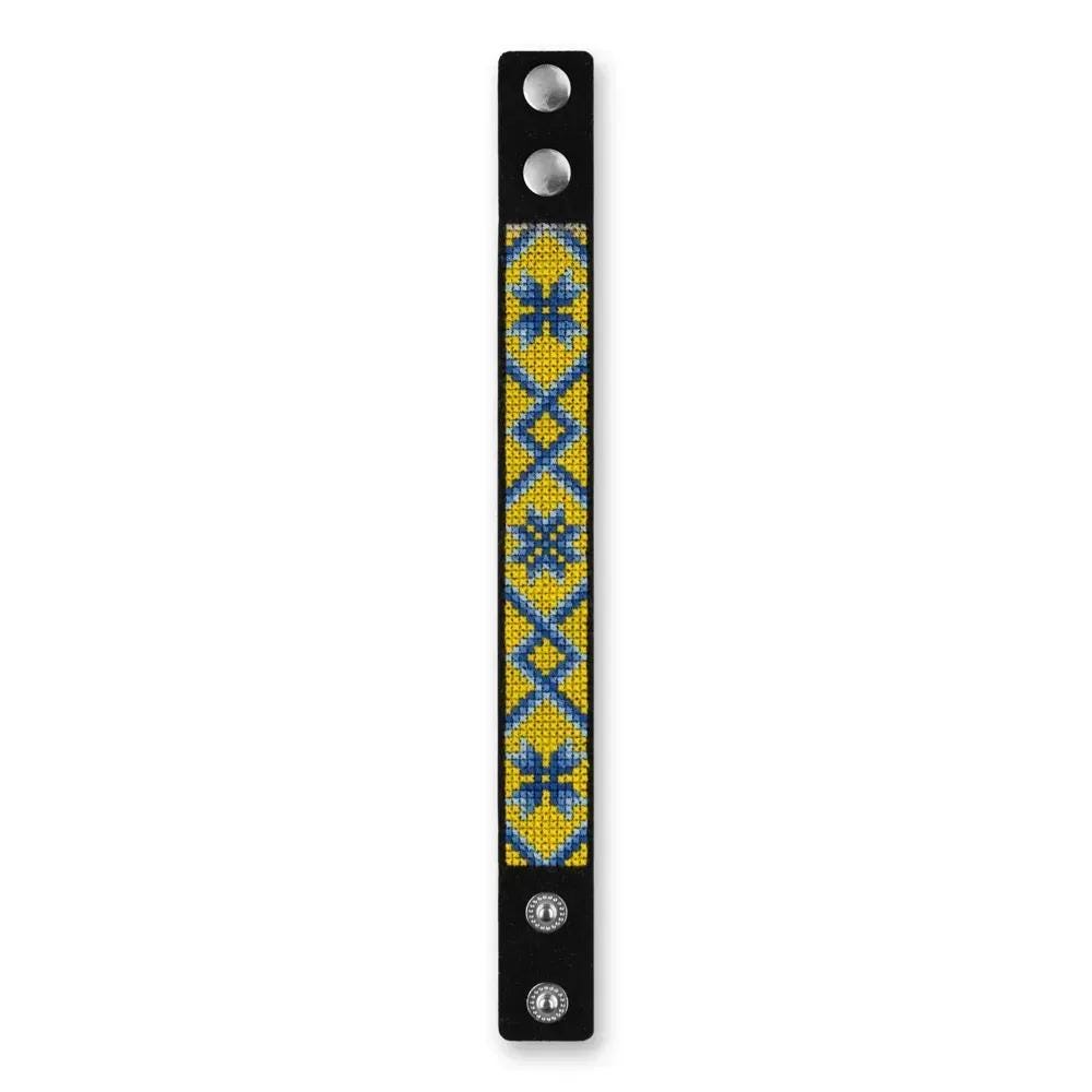 Embroidery Kit faux leather Bracelet Cross Stitch Ornament, HL-055. Fast DIY Kit