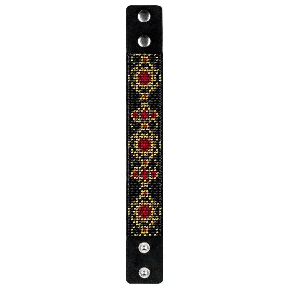 Bead Embroidery Kit faux leather bracelet on the arm Ornament, BB-122. Fast DIY Kit