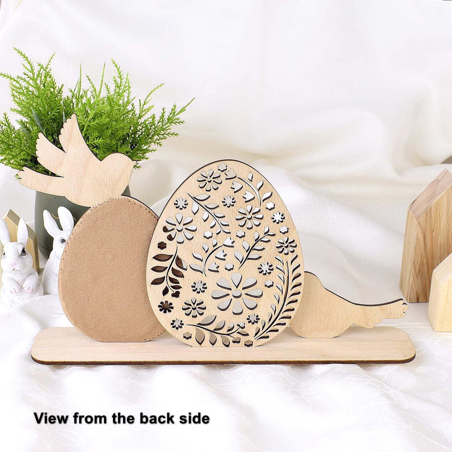 Cross stitch Easter set for decor from plywood Eggs, DP-004, Spring DIY Decor