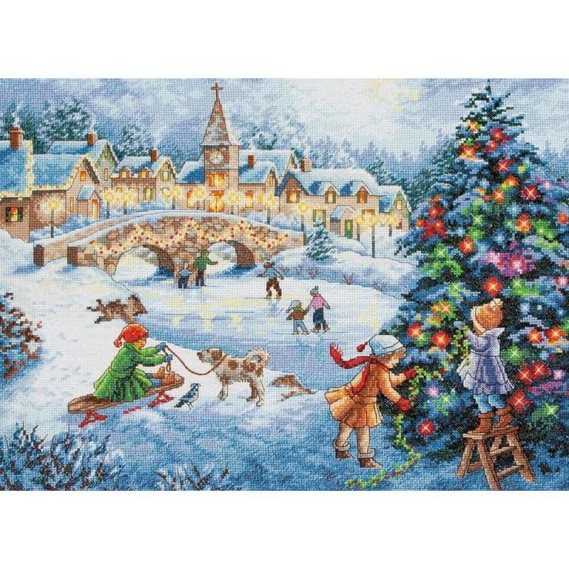 Counted Cross Stitch Kit DIMENSIONS Gold Collection, Winter Celebration, 70-08919 RARE