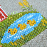 At the Pond Cross Stitch Kit Tela Artis X-029 – Sampler: Hand-Dyed Threads, Linen, Beads