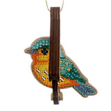 Bead Embroidery Kit on Wood, Bird 3D, LK-580 ( beads , thread, needle, plywood base included)