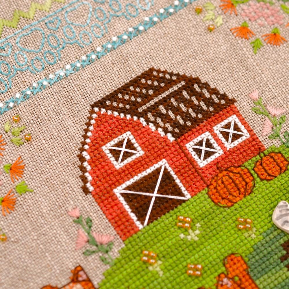 On Guard Cross Stitch Kit: Hand-Dyed Threads, Linen, Beads