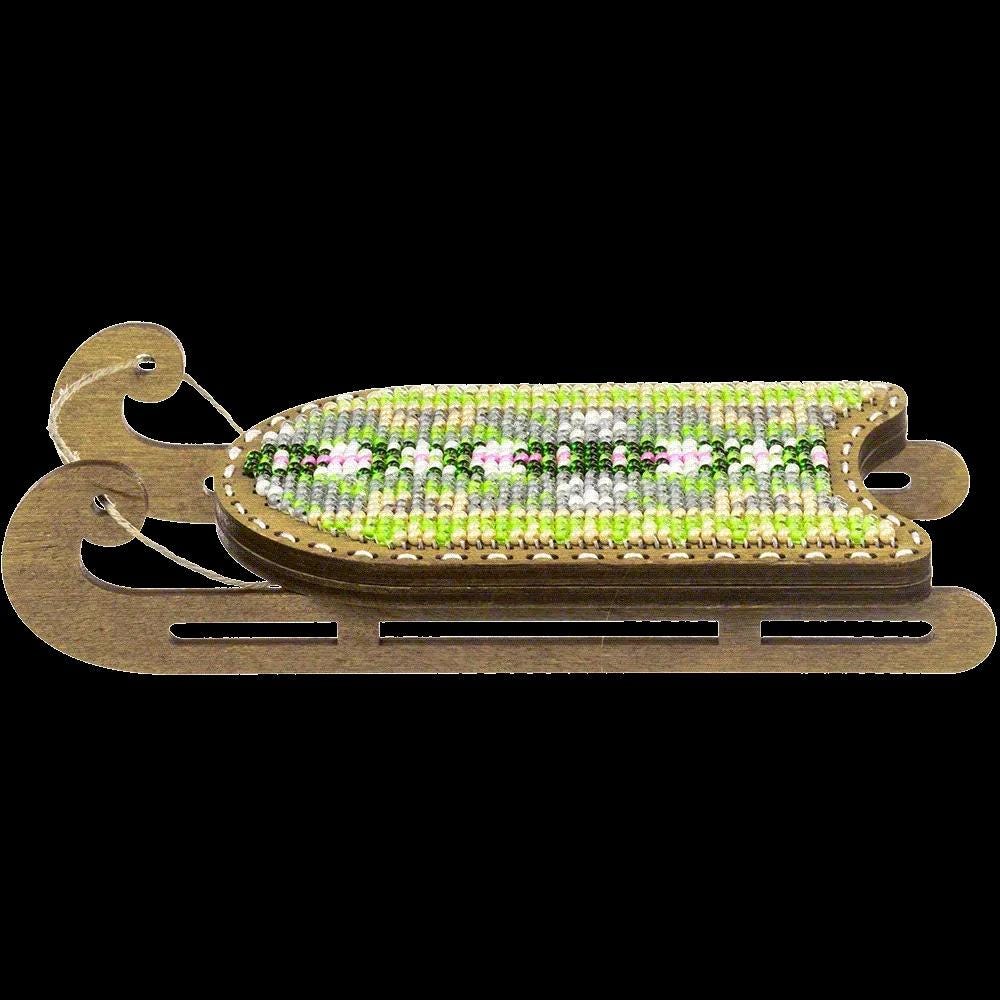 Beaded Sled Stitch Kit: Plywood Embroidery Craft (5 Colors)