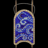Beads on plywood Stitch kit, Sled with blue ornament, LK-469