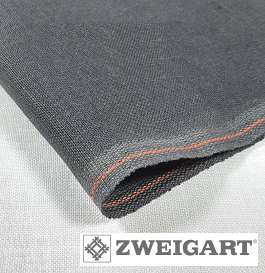 Linen Zweigart Belfast 32 count Charcoal Gray. FQ canvas. 100% Linen. Ideal for Cross Stitch. Different Colors by Zweigart.