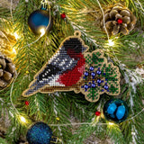 Bead Embroidery Kit on Wood, Bird, LK-381 ( beads , thread, needle, plywood base included)