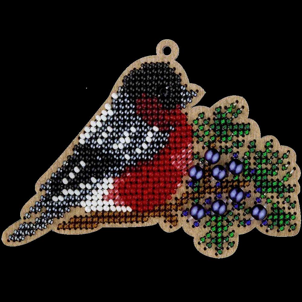Bead Embroidery Kit on Wood, Bird, LK-381 ( beads , thread, needle, plywood base included)