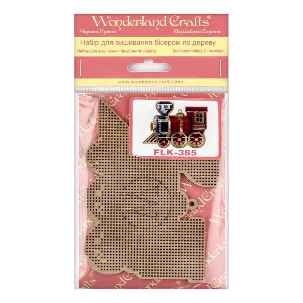 Bead Embroidery Kit on Wood, Red Engine, LK-385( beads , thread, needle, plywood base included)