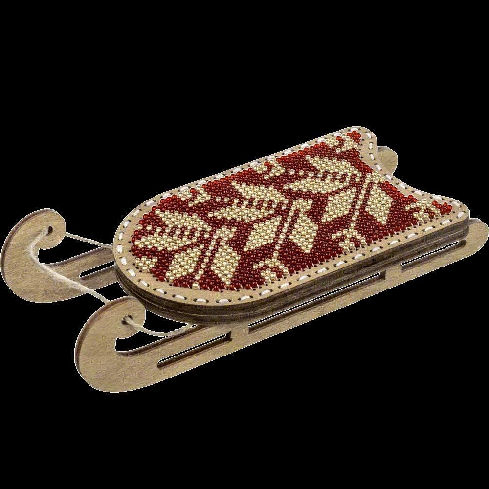 Beaded Sled Stitch Kit: Plywood Embroidery Craft (LK-468)