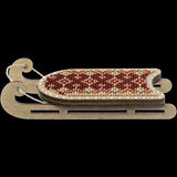 Beaded Sled Stitch Kit: Plywood Embroidery Craft (2.2"X4")