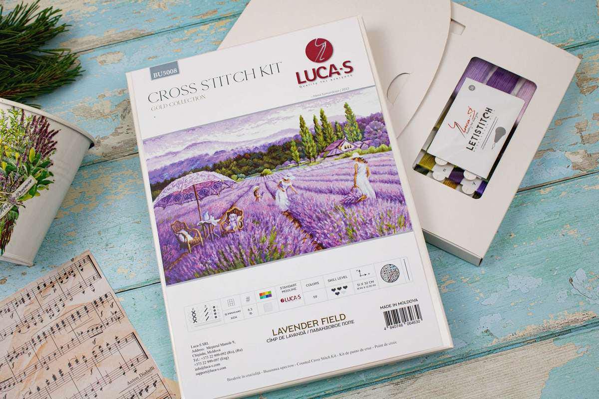 Counted Cross Stitch Kit Luca-S GOLD - Lavender Field, BU5008