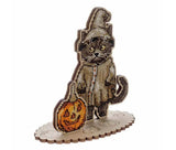 Halloween Cross Stitch Kit: 3D British Cat Ornament with Pumpkins- Fall Embroidery Craft