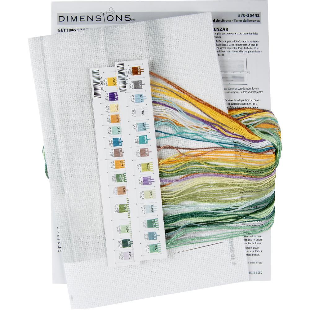 Counted Cross Stitch Kit DIMENSIONS,Lemon Jar (14 Count) , 70-35442