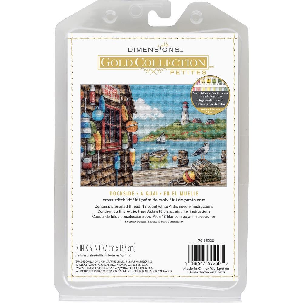 Counted Cross Stitch Kit Dimensions Gold Petite  6"X6" -Dockside (18 Count), 70-65230