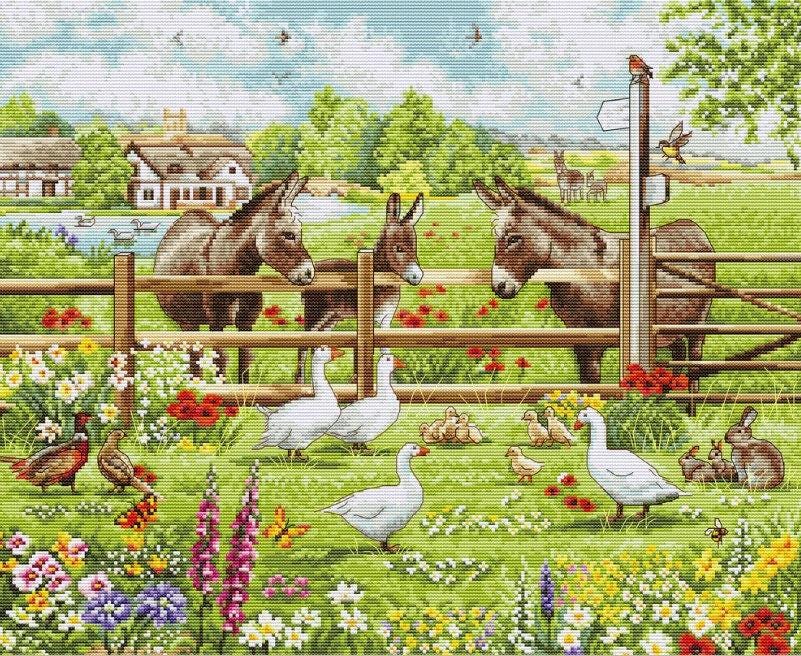 Counted Cross Stitch Kit Luca-S - Donkeys' Yard, BU5087 new 2025