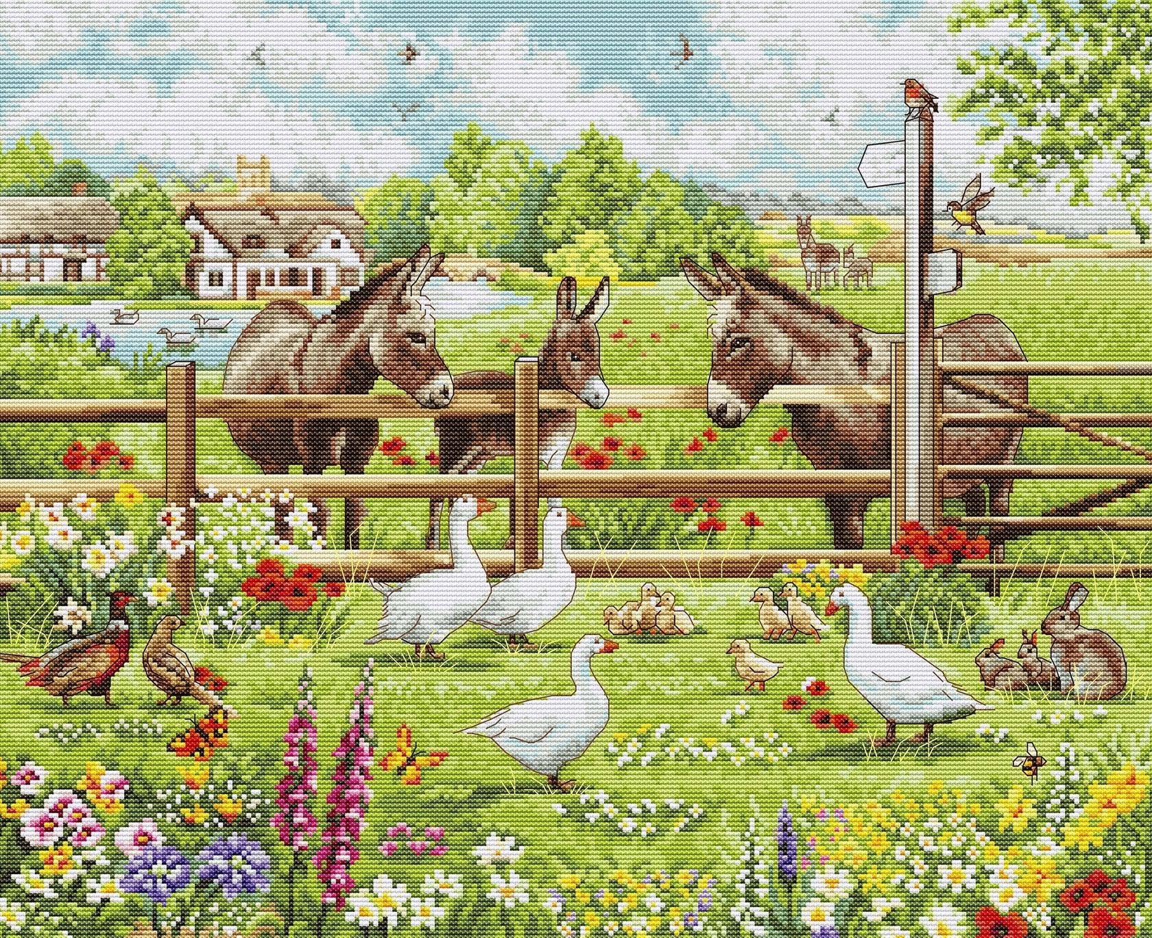 Counted Cross Stitch Kit Luca-S - Donkeys' Yard, BU5087 new 2025
