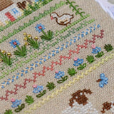 Countryside Romance Cross Stitch Sampler Kit: Hand-Dyed DMC, Evenweave Fabric, Beads