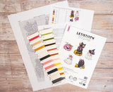 Counted Cross Stitch Kit LETISTITCH Boo Crew Ornaments 5 pcs. L9944, plastic canva