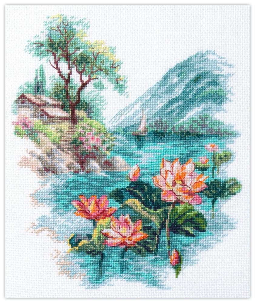 Magic Needle Counted Cross Stitch Kit Blooming Lotuses, 70-01
