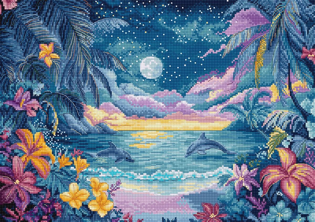 Letistitch Counted Cross Stitch Kit – L9951 Blue Mirage with 49 Colors