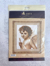 Alisa Cupid 4-14 Counted Cross Stitch Kit, 14 Count White Aida