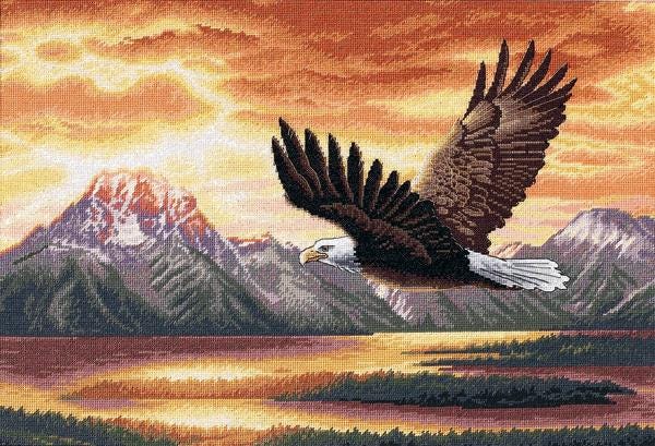 Counted Cross Stitch Kit DIMENSIONS Gold Collection, Silent Flight, 35165 RARE