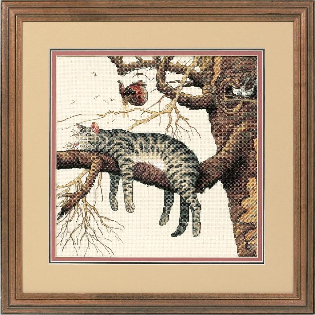 Dimensions Charles Wysocki Too Pooped 35087, Counted Cross Stitch Kit, 14 Count Ivory Aida