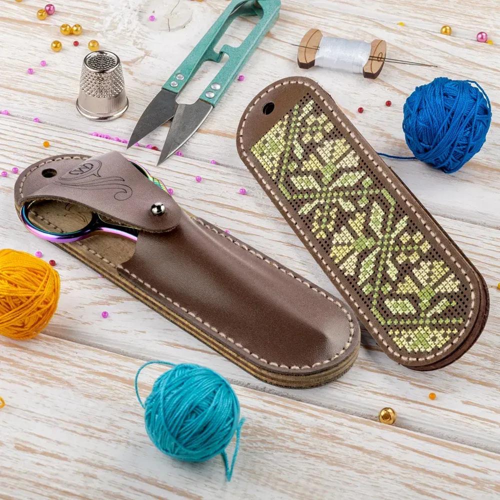 Kit for making a scissor case made from faux leather, 14*4 cm, TL-071