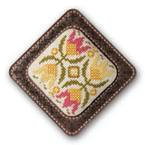Pincushion kit  plywood with cross stitch top, 8,5*8,5 cm, Wonderland Crafts TL-078 DIY