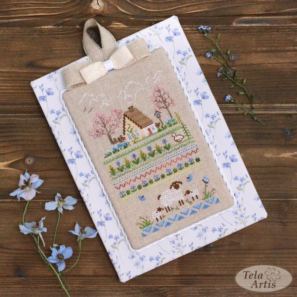 Countryside Romance Cross Stitch Sampler Kit: Hand-Dyed DMC, Evenweave Fabric, Beads