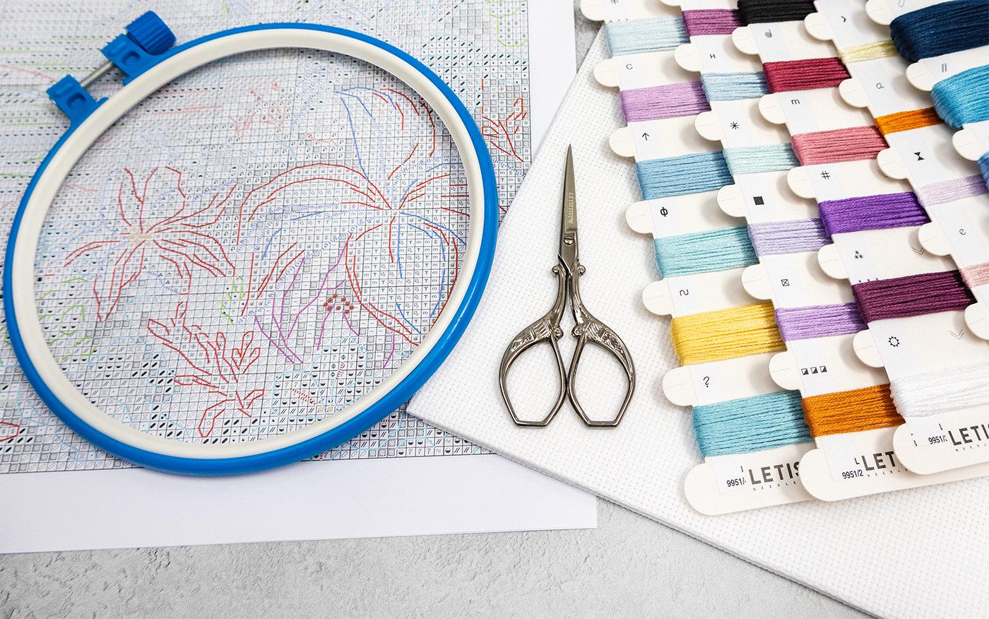 Letistitch Counted Cross Stitch Kit – L9951 Blue Mirage with 49 Colors