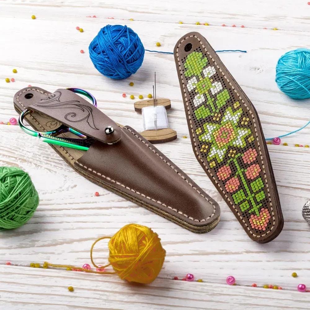 Kit for making a scissor case made from faux leather, 15*4 cm, TL-070