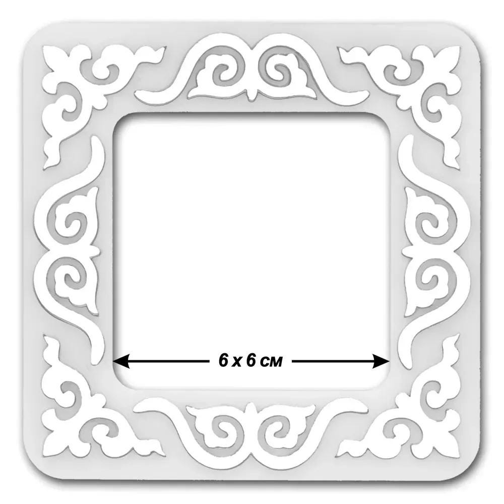 Magnetic Embroidery Hoop: Plastic Cross Stitch Frame, silver pattern (2.4x2.4 IN)