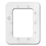 Plastic Magnetic Frame for embroidery and needlework, , white and silver ornament, 2.55x3.54 IN