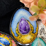 Amethyst treasure - Easter egg Cross Stitch Kit: Beads & Threads on Plastic Base