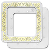 Plastic Embroidery Hoop with Magnetic Holders, gold pattern: 4"x4" Mill Hill Compatible