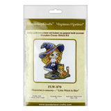 Cross Stitch Kit on wood base: The witch in blue