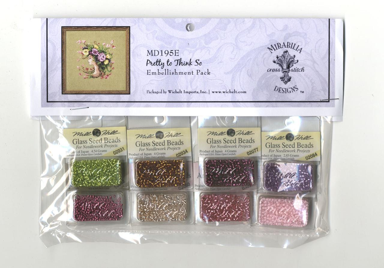 Mirabilia - Pretty to Think So cross stitch pattern and Embellishment pack, MD-195, MD-195E