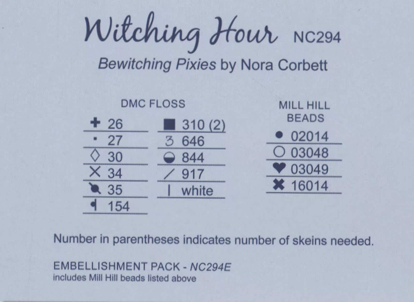 Bewitching Pixies - Witching Hour Cross Stitch Chart Pattern by Nora Corbett NC294
